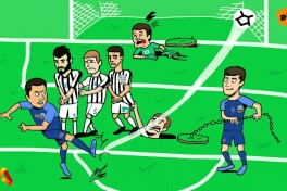O'zbekcha karikatura. Mirjamol Qosimov "So'g'diyona"ga qanday gol urdi? 
