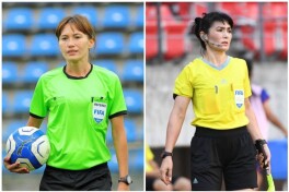 Edita Mirobidova va Zilola Rahmatova ayollar o'rtasidagi U-20 Osiyo Kubogi saralash bahslarida ishlaydi