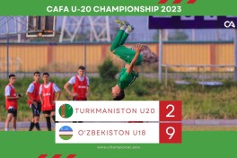 CAFA U-20. Eronnni mag'lub etgan O'zbekiston U18 Turkmaniston darvozasiga 9ta gol urdi